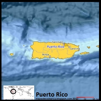 Mapa de Puerto Rico (planiglobe)